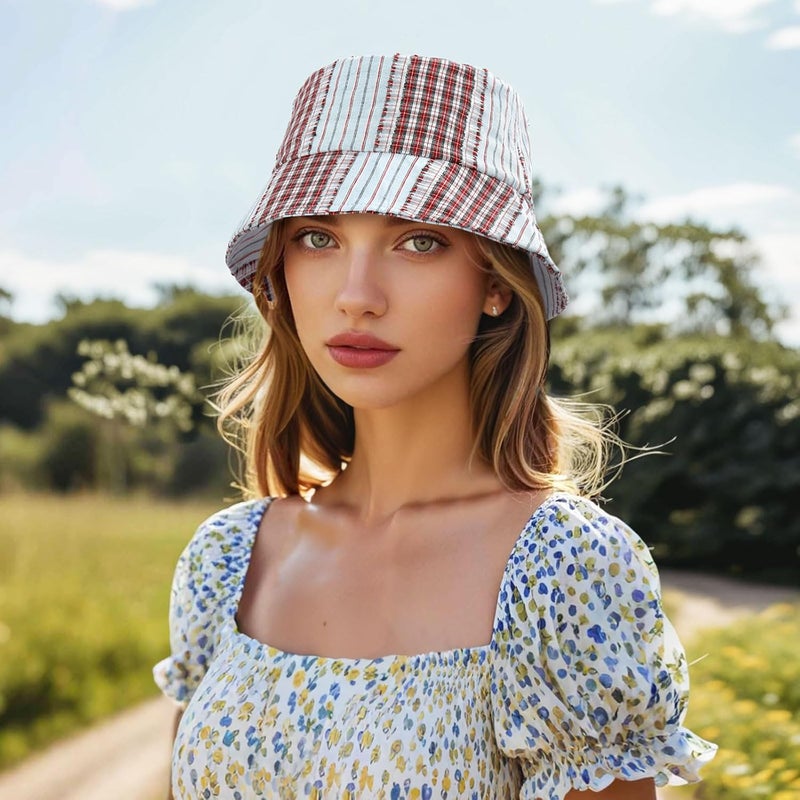 DOCILA Bucket Hats for Women Trendy Print Reversible Bucket Hat Packable All Season Fisherman Sun Caps - Image 2
